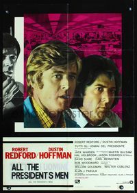 1o027 ALL THE PRESIDENT'S MEN Italian lrg pbusta '76 cool image of Dustin Hoffman & Robert Redford!