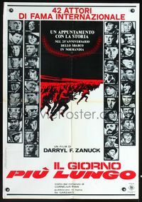 1o012 LONGEST DAY Italian one-sheet movie poster '62 John Wayne in World War II, all-star cast!