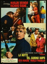 1o048 NIGHT OF THE FOLLOWING DAY Italian large photobusta poster '69 Marlon Brando, Richard Boone