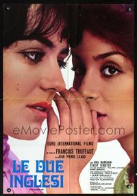 1o058 TWO ENGLISH GIRLS Italian large pbusta '71 Francois Truffaut, Kika Markham & Stacey Tendeter