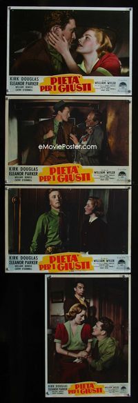 1o072 DETECTIVE STORY 4 Italian photobusta posters '51 Kirk Douglas & beautiful Eleanor Parker!
