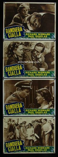 1o075 PANIC IN THE STREETS 4 Italian photobustas '50 Elia Kazan, Richard Widmark, Barbara Bel Geddes