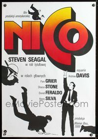 1o472 ABOVE THE LAW Polish movie poster '88 Steven Seagal, cool artwork by Maciej Kalkus!