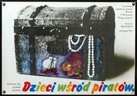 1o478 ANIMAL TREASURE ISLAND Polish '78 Dobutsu takarajima, cool treasure chest art by Roszkowski!
