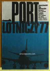 1o474 AIRPORT '77 Polish movie poster '77 cool different airplane artwork by Jakub Erol!