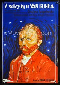 1o487 BESUCH BEI VAN GOGH Polish poster '85 Visit With Van Gogh, great art portrait by W. Bujarnski!