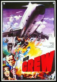 1o372 AIR CREW Russian export movie poster '80 Ekipazh, cool artwork of crashing passenger airplane!