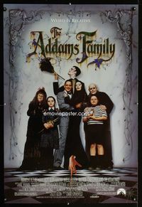 1p007 ADDAMS FAMILY one-sheet movie poster '91 Raul Julia, Christina Ricci