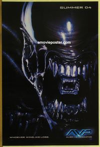 1p013 ALIEN VS PREDATOR style A 'Alien' teaser one-sheet movie poster '04 sci-fi!