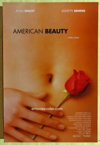 1p017 AMERICAN BEAUTY DS one-sheet movie poster '99 Academy Award winner!