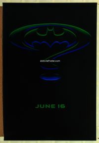 1p037 BATMAN FOREVER DS teaser one-sheet movie poster '95 Val Kilmer, Nicole Kidman