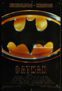 1p033 BATMAN style D one-sheet movie poster '89 Michael Keaton, Jack Nicholson