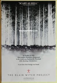1p058 BLAIR WITCH PROJECT DS teaser one-sheet movie poster '99 horror cult classic!