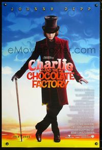 1p074 CHARLIE & THE CHOCOLATE FACTORY DS Int'l B Advance one-sheet movie poster '05 Johnny Depp