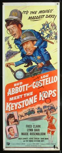 1q015 ABBOTT & COSTELLO MEET THE KEYSTONE KOPS insert '55 Bud & Lou in the movies' maddest days!