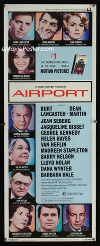 1q020 AIRPORT insert movie poster '70 Burt Lancaster, Dean Martin, Jacqueline Bisset, Jean Seberg