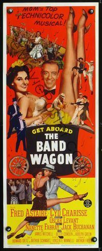 1q047 BAND WAGON insert poster '53 great image of Fred Astaire & sexy Cyd Charisse showing her legs!