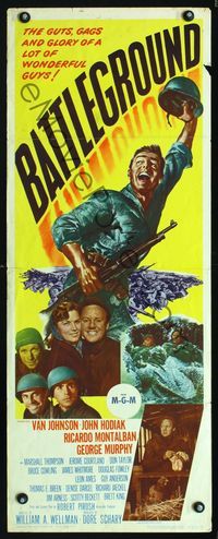 1q054 BATTLEGROUND insert movie poster '49 Van Johnson, William Wellman, Battle of the Bulge!