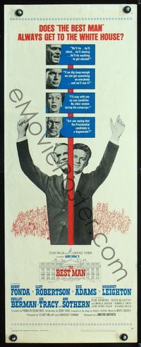 1q060 BEST MAN insert movie poster '64 Henry Fonda & Gore Vidal running for President!