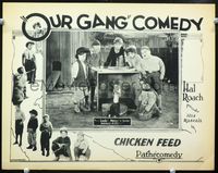 1r009 CHICKEN FEED LC '27 great image of six Our Gang kids including Farina & Joe Cobb by monkey!