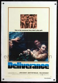 1s135 DELIVERANCE linen one-sheet movie poster '72 Jon Voight, Burt Reynolds, John Boorman classic!