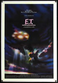 1s146 E.T. THE EXTRA TERRESTRIAL linen advance 1sh '82 best completely different UFO in clouds art!