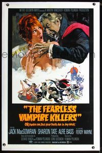 1s154 FEARLESS VAMPIRE KILLERS linen style B 1sh 1967 great Frank Frazetta art, plus Tate attacked!