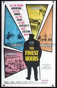 1s156 FINEST HOURS linen one-sheet poster '64 Winston Churchill, the century's most exciting man!