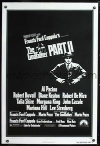 1s177 GODFATHER PART II linen one-sheet '74 Al Pacino in Francis Ford Coppola classic crime sequel!