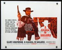 1s020 FISTFUL OF DOLLARS linen half-sheet'67 Clint Eastwood is perhaps the most dangerous man alive!