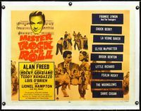1s022 MISTER ROCK & ROLL linen style B half-sheet poster '57 musicians Alan Freed & Little Richard!