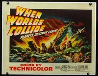 1s029 WHEN WORLDS COLLIDE linen style B 1/2sh '51 George Pal classic, best poster from this movie!