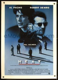 1s196 HEAT linen one-sheet movie poster '95 Al Pacino, Robert De Niro, Val Kilmer