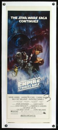 1s032 EMPIRE STRIKES BACK linen insert '80 George Lucas, Roger Kastel Gone With the Wind style art!
