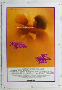1s244 LAST TANGO IN PARIS linen int'l 1sheet '73 Marlon Brando, Maria Schneider, Bernardo Bertolucci