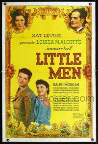 1s249 LITTLE MEN linen one-sheet movie poster '35 Ralph Morgan, Louisa May Alcott