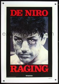 1s318 RAGING BULL linen teaser one-sheet poster '80 Robert De Niro, Martin Scorsese, boxing classic!