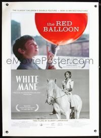 1s321 RED BALLOON/WHITE MANE linen one-sheet poster '07 two children's classics by Albert Lamorisse!