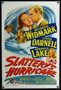 1s355 SLATTERY'S HURRICANE linen 1sh '49 art of sexy Veronica Lake, Linda Darnell & Richard Widmark!