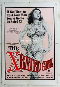 1s435 X-RATED GIRL linen one-sheet poster '70s to hold your man sexiest girls have to be rated X!