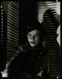 1t074 KATHARINE HEPBURN deluxe 11x14 still '30s great young close moody portrait in shuttered room!