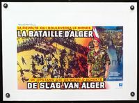 1u183 BATTLE OF ALGIERS linen Belgian '68 Gillo Pontecorvo's La Battaglia di Algeri, cool war image!