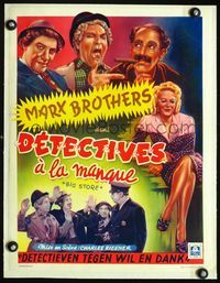 1u185 BIG STORE linen Belgian '49 different art of the three Marx Brothers, Groucho, Harpo & Chico!