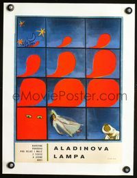 1u234 ALADDIN & HIS MAGIC LAMP linen Czech poster '68 Russian, Volshebnaya Lampa Aladdina, cool art!