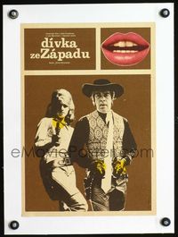 1u239 CAT BALLOU linen Czech '75 great different image of Jane Fonda & Lee Marvin pointing guns!