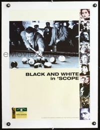 1u007 BLACK & WHITE IN 'SCOPE English 17x23 1990s close up of Paul Newman from The Hustler!