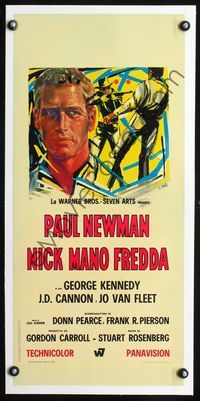 1u067 COOL HAND LUKE linen Italian locandina '67 cool different artwork of Paul Newman by E. Brini!