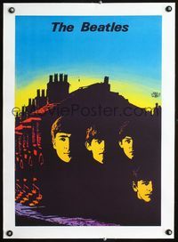 1u117 BEATLES linen Polish 19x27 movie poster '64 great images of John, Paul, George & Ringo!