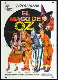 1u061 WIZARD OF OZ linen Spanish R72 great different art of top 4 stars & Wicked Witch by Jano!