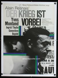 1v013 WAR IS OVER German poster '66 Alain Resnais' La guerre est finie, Yves Montand, Ingrid Thulin